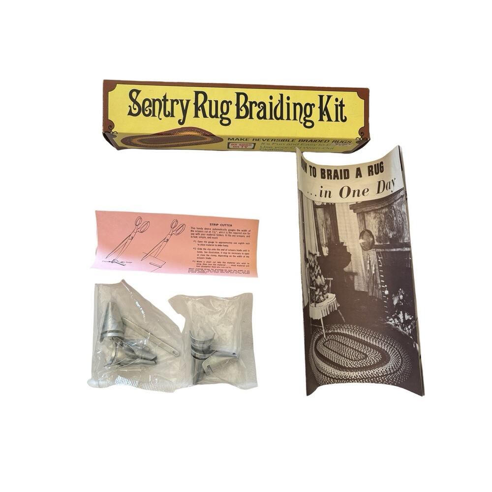 Sentry Rug Braiding Kit Instructions Patterns Braiders DIY Craft Tools Vintage